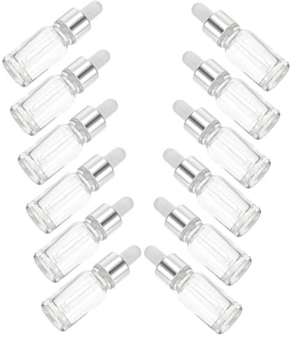 Housoutil 12 Pièces Bouteille D'huile Essentielle En Verre Bouteilles Vides Rechargeables Flacon Compte-gouttes En Verre Decoration Terrarium Dhuile Vide Voyage Plastique Maquette Portable