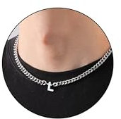 TOLOWOBK Kette Herren mit Buchstaben, Silber Edelstahl Ketten Panzerkette Halskette Herren Jungen A-Z Buchstabe Anhänger Kette Männer Abitur Abschluss Geburtstag Geschenke für Sohn Enkel Neffe Bruder