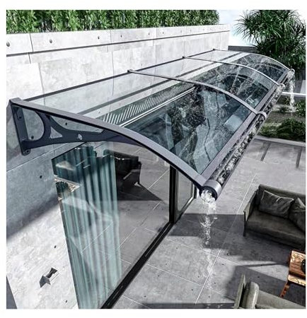 SHUDONGDEN Curved Window Door Canopy，Modern design canopy canopy front door canopy,arched canopy, door canopy，Strong Shelter Roof protecting Patio Doors & Windows (Size : 150x180cm/59x71in)