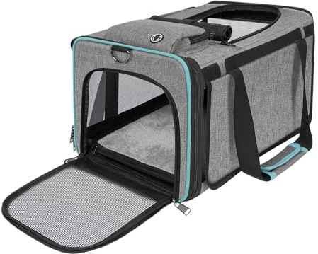 GAPZER Tragetasche für Haustiere, weich, für Flugreisen, 45,7 x 27,9 x 27,9 cm, Untersitz-Kabinen-Tragetasche für kleine Katzen und Hunde unter 6,8 kg