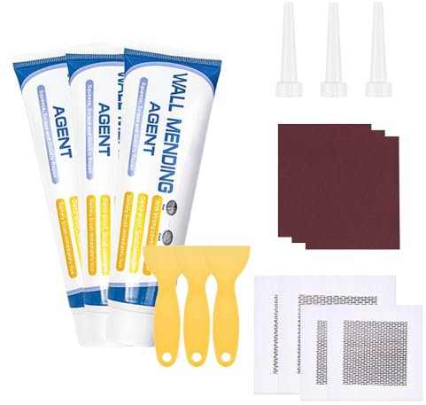 Spachtelmasse Bohrloch- und Rissfüller Weiß für Innen 300g,Reparaturspachtel, Wandreparaturcreme,Fertigspachtel Weiß für die schnelle Reparatur von Rissen, Graffiti und Löchern - Wall Repair Kit
