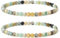 Landorilo 2 Stück Naturstein Facettiertes Perlen Stretch Armband (4mm) für Damen Herren, Yoga Heilstein Armbänder, Freundschaftsarmband, Paar-Armband, Ersatzperlen Inklusive(2F Amazonit)