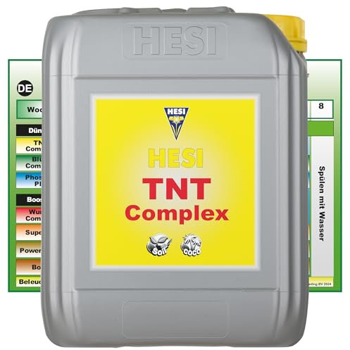 Hesi TNT Complex 5L - Hochwirksamer Wachstumsdünger für kräftiges Pflanzenwachstum - Universaldünger für Erde - Hesi Dünger für die Wachstumsphase - 5 Liter