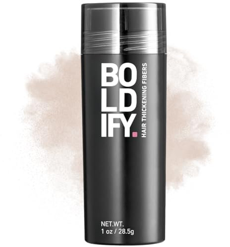 BOLDIFY Streuhaar für Dünner Werdendes Haar (Hellblond), Unsichtbar, Natürlich, Große Flasche, 28.5g, Kaschiert Haarausfall in 15 Sek, Haarverdichtung, Haarpuder für Feines Haar, Frauen/Männer