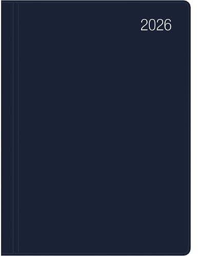 Zettler Taschenkalender blau 1W/2S 2026 – Timer 10 × 14 cm, 1 Woche auf 2 Seiten, flexibler Kunststoffeinband, FSC-zertifiziert