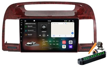 Braun,M6 Pro Plus3,Autoradio Android 14.0 Navi 2 DIN Stereo für Camry XLE 2000-2006 Sat GPS Navigation 9 Zoll Cartablet DVD Multimedia Player FM BT Receiver mit Carplay 4G 5G WiFi DSP SWC