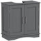 COSTWAY Under Sink Bathroom Cabinet, Freestanding Bathroom Floor Cabinet with Double Doors and Adjustable Shelf, Wooden Under Basin Storage Cupboard Unit Sink Organizer Furniture, 60x30x60cm (Grey)