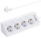 Prise d'angle avec 2 Ports USB A+2 Ports USB C, Multiprise Electrique Parasurtenseurs 4 prises avec interrupteur, protection contre les surtensions avec câble de 2 m pour la maison et le bureau, blanc