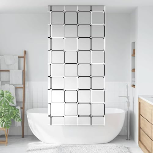 Tidyard Store Enrouleur de Douche 110x240 cm Largeur du Tissu 106 cm Baignoire Bain Store, Rideau de Douche, Rideau de Bain Pare-Bain pour Salle de Bain Style J
