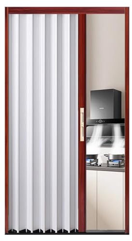 Puerta Plegable Puerta Plegable Metálica con Cerradura Estilo Acordeón, Puerta Corredera Retráctil Separador de Ambientes, Mosquitera Plegable Tipo Concertina, Puertas de Privacidad para Cocina(Style
