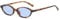 Long Keeper Ovale Sonnenbrille für Damen Mode Kleine Katzenaugen Sonnenbrille Schmal Rahmen Oval Brille UV400 Schutz (Leopard Blau)