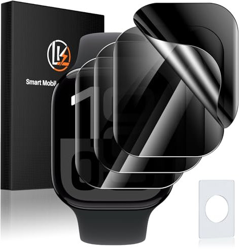 LK 4 Pièces Anti Espion Tpu Protection Écran pour Apple Watch Series 10 46mm, sans Bulles Haute Définition Qualité Supérieure TPU Film Protection