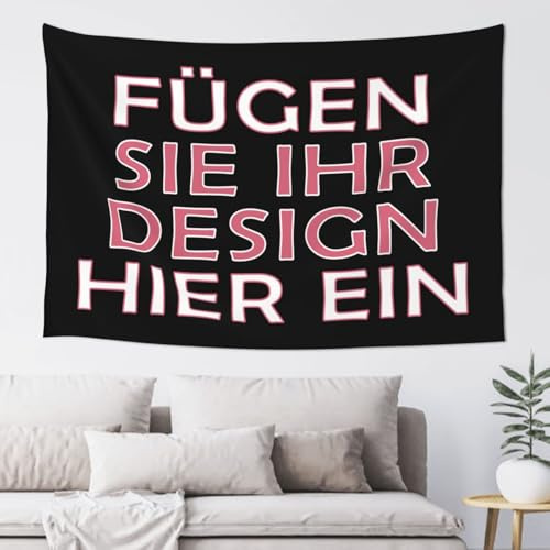 Wandteppich personalisiert selbst gestalten wandtuch Mit Eigenem Foto TEXT personalisierte tapestry Hintergrund für wohnzimmer schlafzimmer deko wand 152 cm x 102 cm
