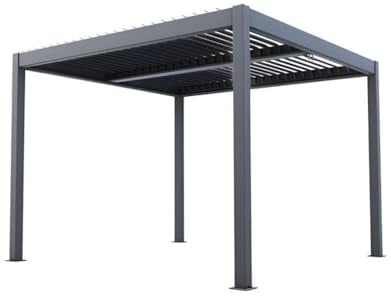Verdelook Pergola Bioclimatica Atena 100 Alluminio Grigio - 3x4x2,5m