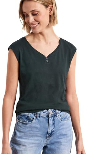 Damen Shirt mit gerundetem V-Ausschnitt