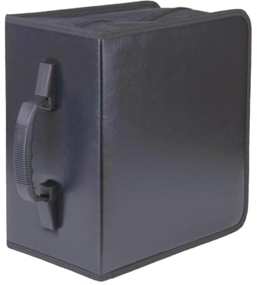 predolo Porta CD con Raccoglitore da 400 Pezzi, Portatile, in Pelle PU, per Libri, Viaggi, Auto, Ufficio