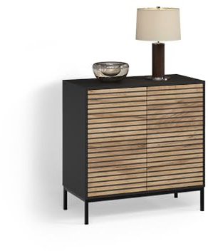 Livinity Kommode Aterno, Goldkraft Eiche/Anthrazit, mit 2 Türen
