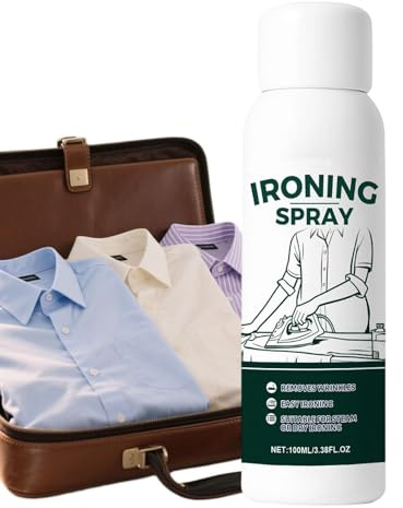 Iron Spray for Clothes 100ml Portable All-Purpose | Starch Spray for Clothes for Cotton Polyester Wool Silk Traveling Home Households Business Trips