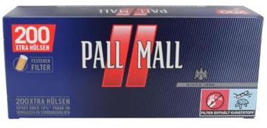 GIZEH Raucherbedarf GmbH 5.000 (25x200) PALL MALL Red XTRA (Hülsen, Filterhülsen, Zigarettenhülsen)