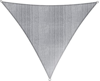 Lumaland Sonnensegel Dreieck | 4 x 4 x 4 Meter Wetterbeständiger Sonnenschutz inkl. Befestigungsseile | Terrasse, Garten & Balkon Schattenspender mit UV-Schutz [Hellgrau]