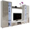 Wohnwand Rango XL, Modernes Wohnzimmer Set, Design Anbauwand, Schrankwand, Mediawand, Vitrine, TV Lowboard, (Weiß/Beton Hell, mit weißer LED Beleuchtung)
