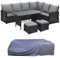 SVITA Monroe Polyrattan Ecksofa Rattan-Lounge Esstisch Gartenmöbel-Set Sofa Garnitur Couch-Eck