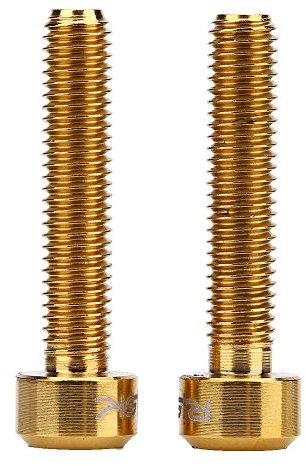 Keenso Fahrrad Bremshebel Schrauben, 2 Stück M5x25 mm Titanlegierung Fahrradbremsschrauben für Mountainbike, Fahrradbremsschrauben Zubehör(Gold) Fahrräder und Zubehör