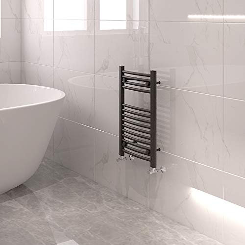 NRG Bathroom Modern Curved Heated Towel Rail Radiator Central Heating Ladder Rad 700x400mm Anthracite