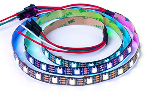 BTF-LIGHTING WS2812 ECO 1M 60 LEDs RGB Individuell adressierbar WS2812 Legierungsdraht 60Pixels/m 5050 SMD Flexibler Streifen Schwarz PCB DC5V für Heimdekoration IP30 Nicht-Wasserdicht(Nur Streifen)