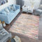 TAPISO Lazur Teppich Kurzflor Streifen Meliert Verwischt Grau Blau Creme Orange Rosa Wohnzimmer Schlafzimmer Modern Design ÖKOTEX 80 x 150 cm