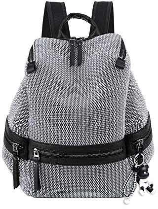 BUKESIYI Damen Tasche Rucksack Handtasche Frauen backpack Klein Anti Diebstahl Schulrucksack Laptop Weekender PU Leder DE78110 Grau