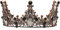 Duoc Barock-Krone, Vintage, rund, Retro, Gothic, Strass, schwarze Königin Krone für Hochzeit, Festival, Party, Haarschmuck für Frauen und Erwachsene