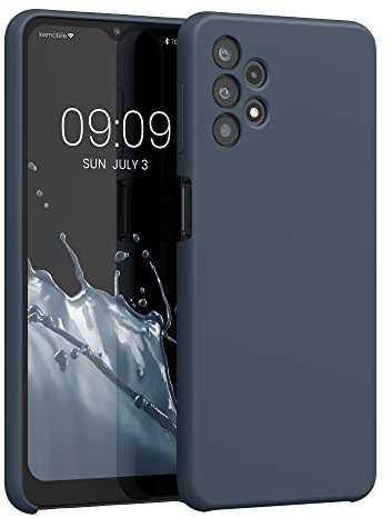 kwmobile Hülle kompatibel mit Samsung Galaxy A32 5G Hülle - Silikon Handy Case - Handyhülle weiche Oberfläche - kabelloses Laden - Dunkler Schiefer