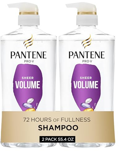 Pantene Shampoo Twin Pack with Hair Treatment, Volume & Body for Fine Hair, Safe for Colour-Treated Hair