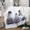 Loussiesd Pinguin Kuscheldecke für Schlafsofa Lustige Tierdruck Fuzzy Decke Niedliche Polartier-Sherpa-Wurfdecke Natur-Thema Wohndecke 150x200cm Pinguin Druck Decke Grau Weiß