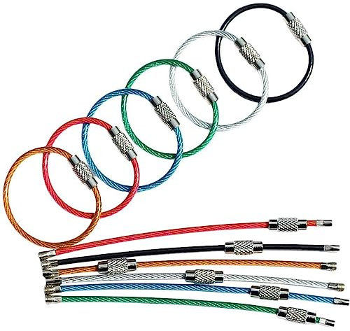 Greluma 36 Stk. Schlüsselanhänger Edelstahl Draht Schlüsselanhänger Kabel Heavy Duty Gepäckanhänger Schleifen Schildhalter 2mm Twist Barrel 10cm/4 lang