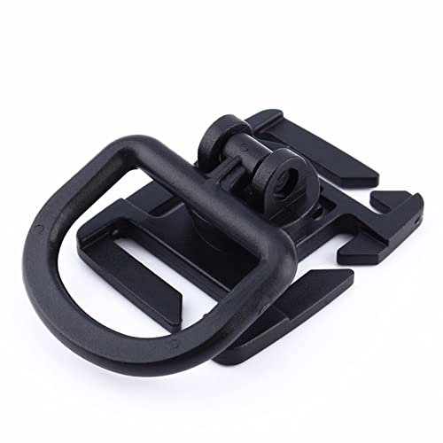 Akozon Kunststoff,25mm For Molle Military 360 Degrees Rotation D Ring Backpack Tactical Grad drehbar D-Ring Schnalle für Swivel DRing Buckle MOLLE Gurtband Sperren Karabiner Rucksack schwarz