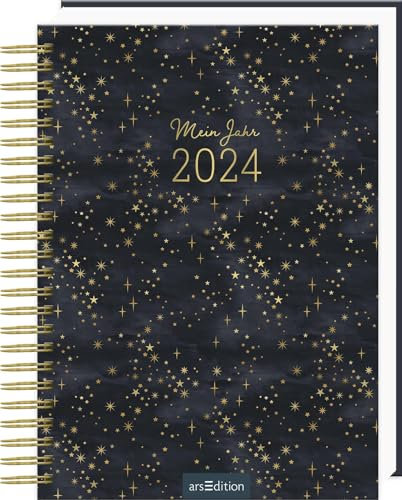 Terminplaner Mein Jahr 2024: Sternenhimmel: Trendiger Kalender mit praktischer Spiralbindung