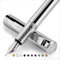 Scriveiner Silver Chrome Fountain Pen (Fine), Award Winning Luxury Pen, Heavy Pocket Pen, Chrome Finish, Schmidt Nib, Converter, Best EDC Writing Pen Gift Set for Men & Women, Nice Office Fancy Pen