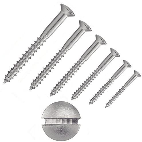 irsa24 200 Stk. Linsensenk Holzschrauben mit Schlitz 3,5 x 16 mm DIN 95 Edelstahl A2 Linsenkopf