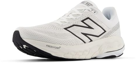 New Balance Men's Fresh Foam X 860 V14 Running Shoe, White/Black/Sea Salt, 9 UK