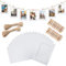 jijAcraft 11.5 x 15.5cm Papier Fotogirlande Weiß: 20 Stück Papier Bilderrahmen zum Basteln Fotogirlande Geburtstag mit Holzfotoklammern und Juteschnur für Hochzeit