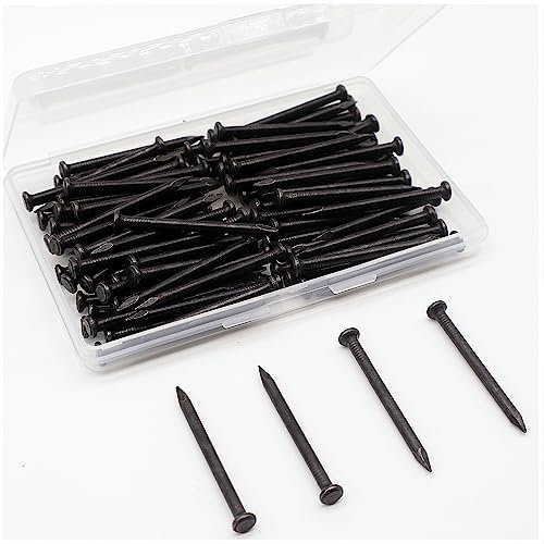QYIMLI Chiodi hardware, chiodi lunghi in acciaio a testa piatta da 5 cm, chiodi con finitura nera, chiodi da appendere alla parete, chiodi per appendere quadri, chiodi in legno, chiodi da parete in
