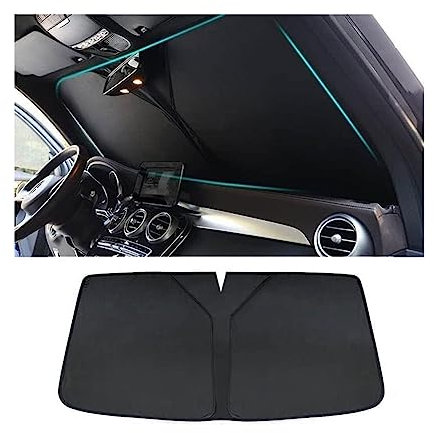 MMUNNA Parasol para Parabrisas Coche para To-yota Auris 2013-2018, Plegable Anti-UV Rayos ProteccióN Parasoles De Parabrisas Auto Protección Accesorios,A/Black