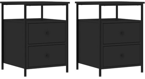 vidaXL Nachttische 2 STK. Schwarz 44x45x60 cm Holzwerkstoff