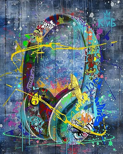 Tucocoo Kit de peinture à l'huile parfumée bleu sarcelle par numéros 40,6 x 50,8 cm sur toile graffiti bricolage peinture à l'huile pour enfants, étudiants, adultes débutants avec pinceaux et pigments