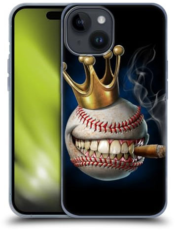 Head Case Designs Offizielle Tom Wood König des Baseball Monster Soft Gel Handyhülle Hülle kompatibel mit Apple iPhone 15