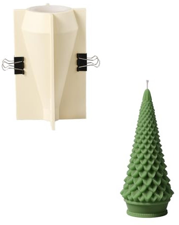 BOOWAN Nicole Christmas Tree Candle Mould, Used for Candle Making, Tree Silicone Mould for Christmas & Home Decoration (LZ0650-3)