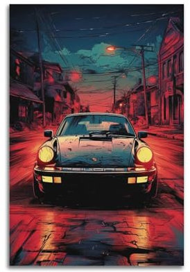 JLTC Klassisches Auto-Kunstposter P'orsche 911 Supercar-Poster, dekorative Malerei, Leinwand-Wandposter und Kunstdruck, modernes Familienschlafzimmer-Dekor-Poster, 60 x 90 cm