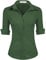 HOTOUCH 3/4 Sleeve Tops for Women UK Ladies Shirts Cotton Work Blouse Fitted Blouses Office Shirt Button Down V-Neck Tops Green S